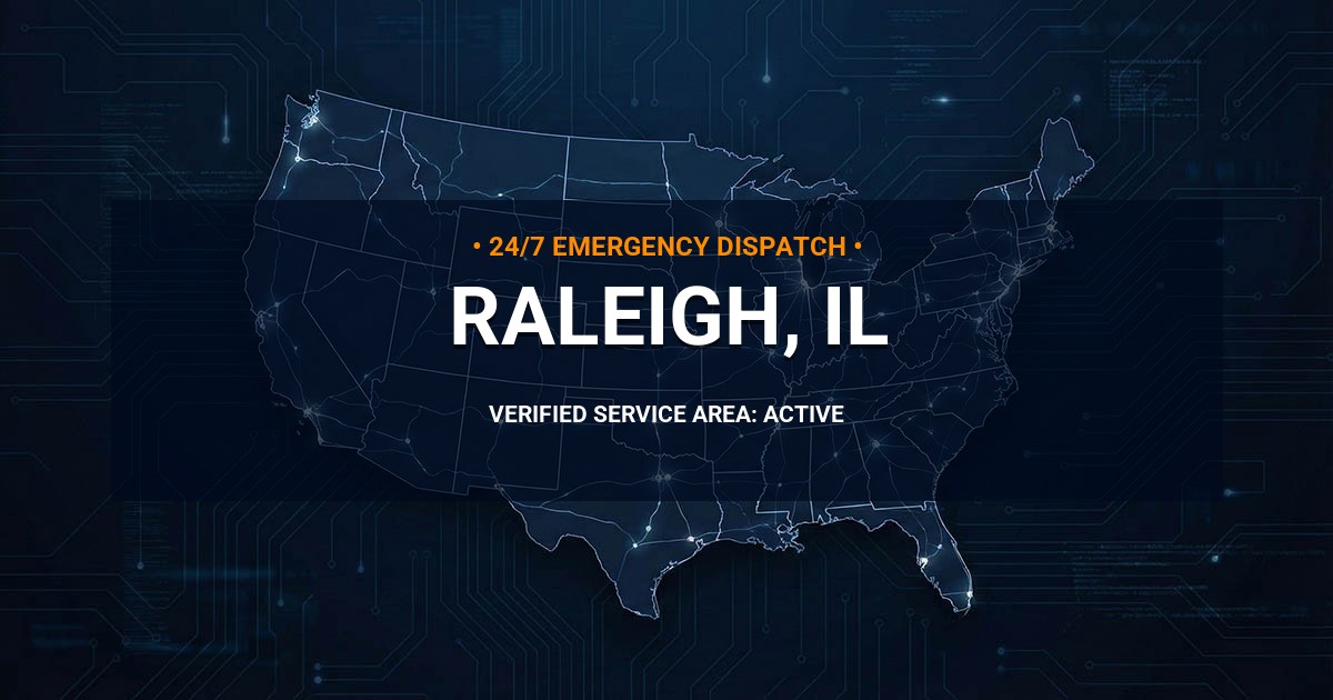 Emergency Plumbing Dispatch Map for Plumbing Services: Raleigh, IL