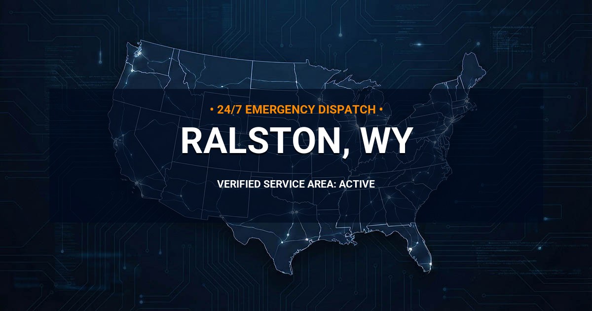 Emergency Plumbing Dispatch Map for Plumbing Services: Ralston, WY