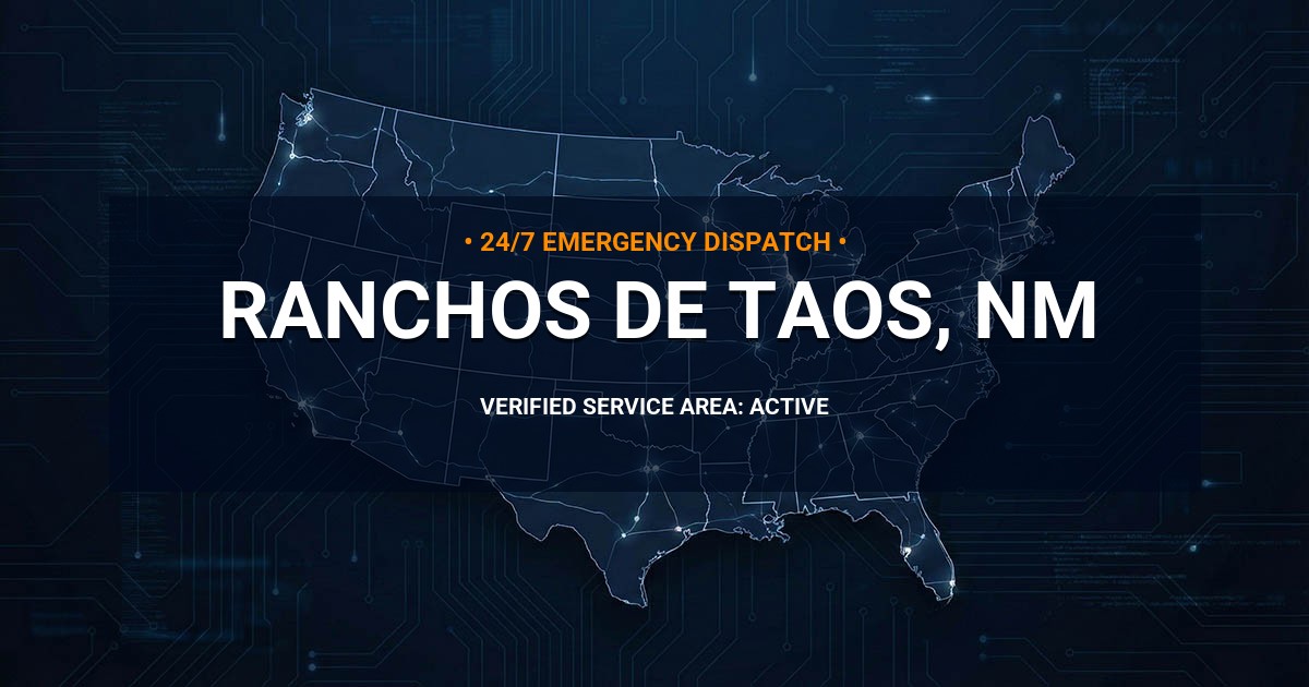 Emergency Plumbing Dispatch Map for Plumbing Services: Ranchos de Taos, NM