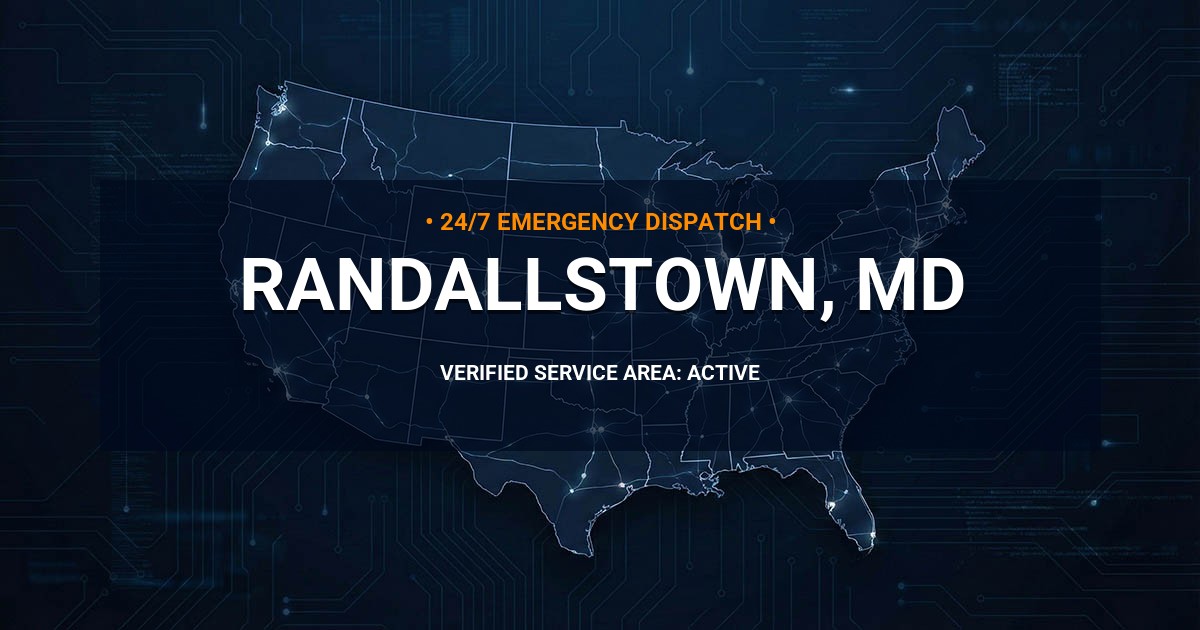 Emergency Plumbing Dispatch Map for Plumbing Services: Randallstown, MD