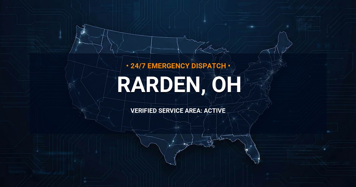 Emergency Plumbing Dispatch Map for Plumbing Services: Rarden, OH
