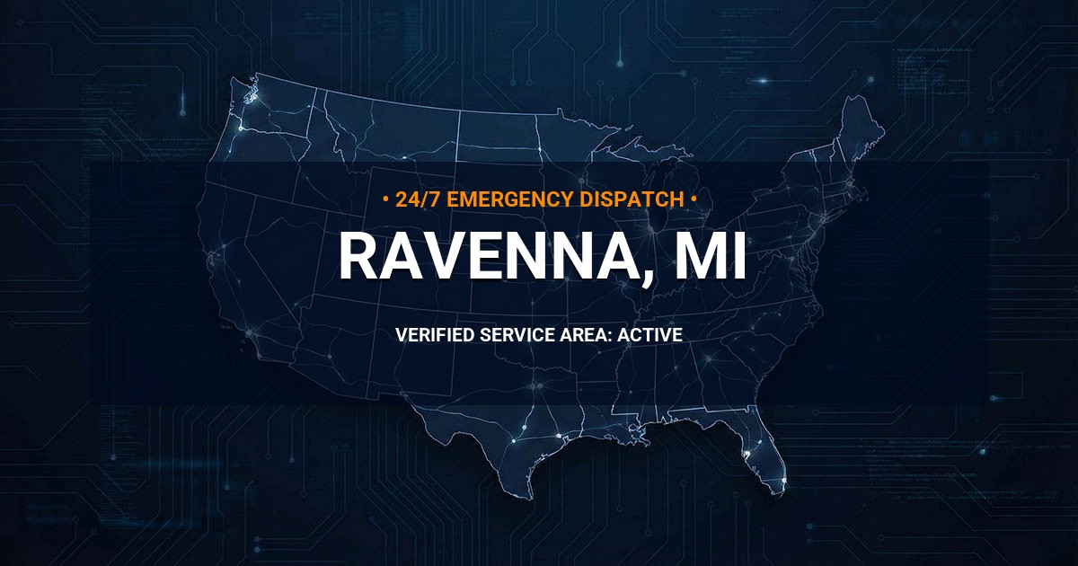 Emergency Plumbing Dispatch Map for Plumbing Services: Ravenna, MI