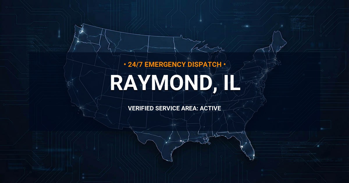 Emergency Plumbing Dispatch Map for Plumbing Services: Raymond, IL