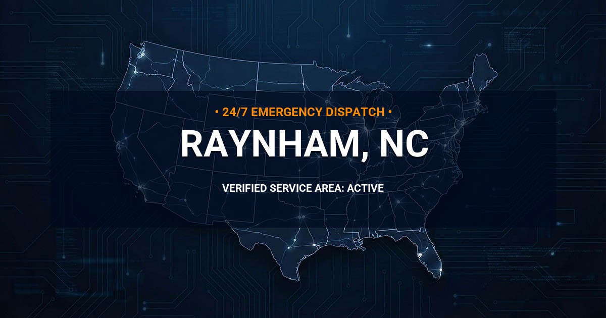Emergency Plumbing Dispatch Map for Plumbing Services: Raynham, NC