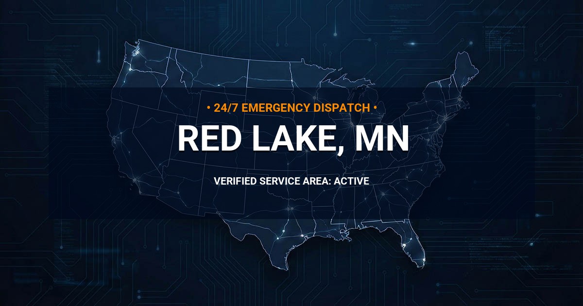 Emergency Plumbing Dispatch Map for Plumbing Services: Red Lake, MN