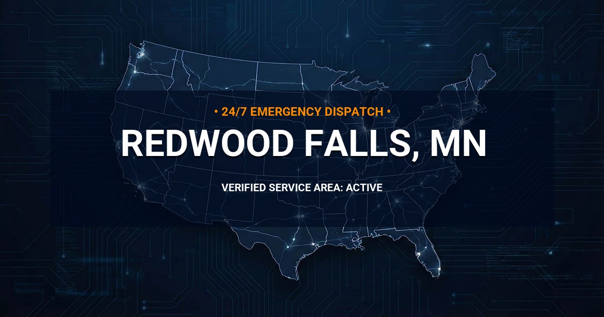 Emergency Plumbing Dispatch Map for Plumbing Services: Redwood Falls, MN