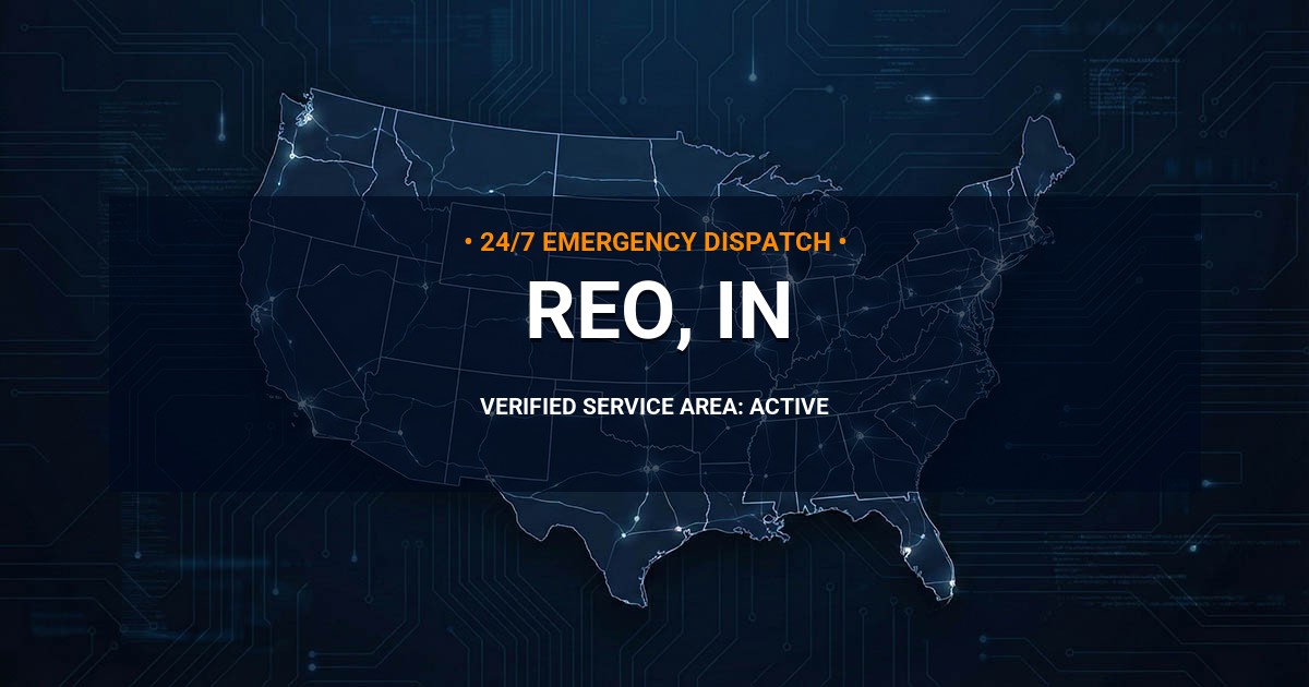 Emergency Plumbing Dispatch Map for Plumbing Services: Reo, IN