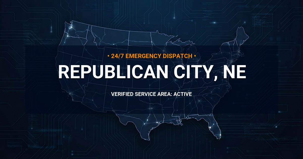Emergency Plumbing Dispatch Map for Plumbing Services: Republican City, NE