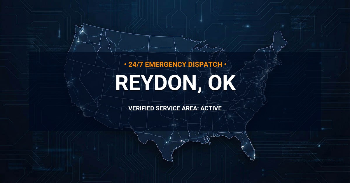 Emergency Plumbing Dispatch Map for Plumbing Services: Reydon, OK