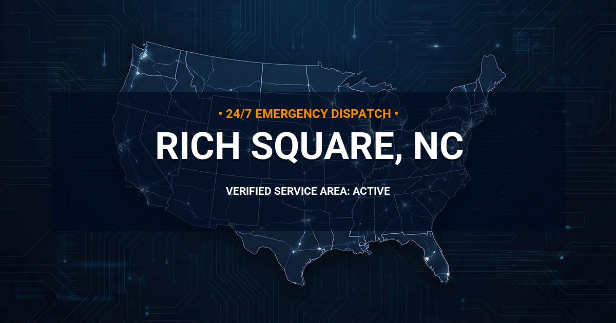 Emergency Plumbing Dispatch Map for Plumbing Services: Rich Square, NC