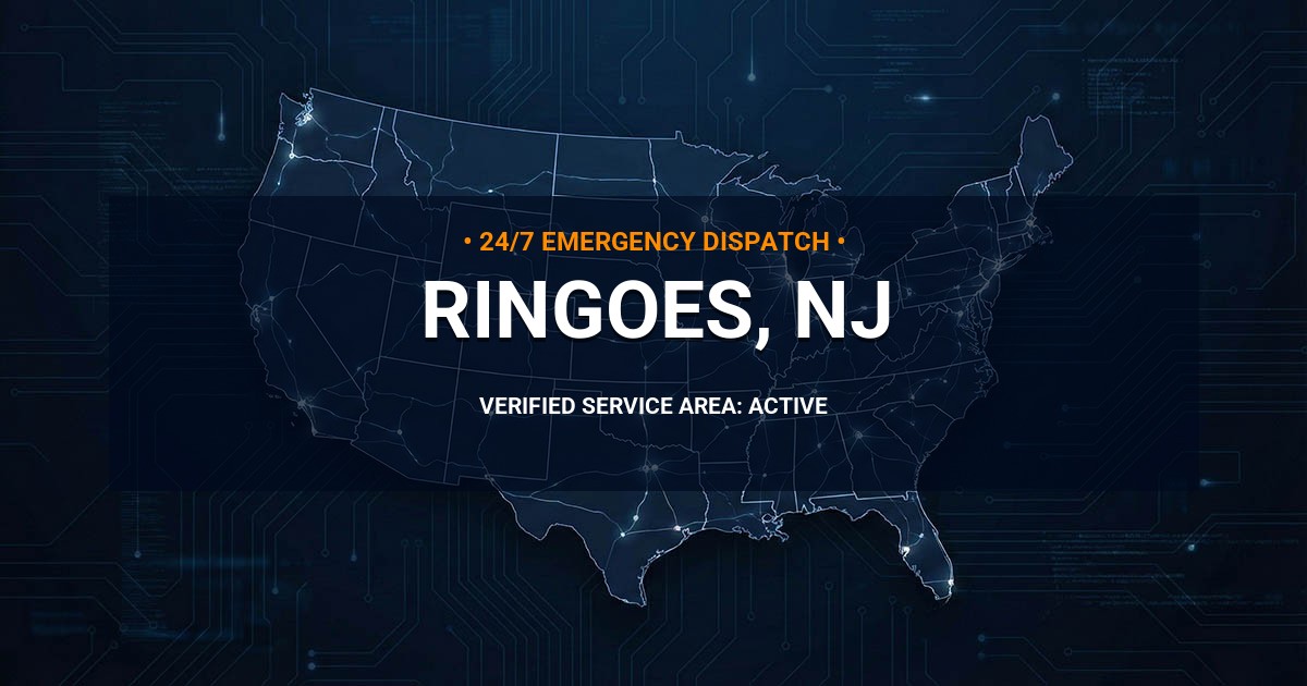 Emergency Plumbing Dispatch Map for Plumbing Services: Ringoes, NJ