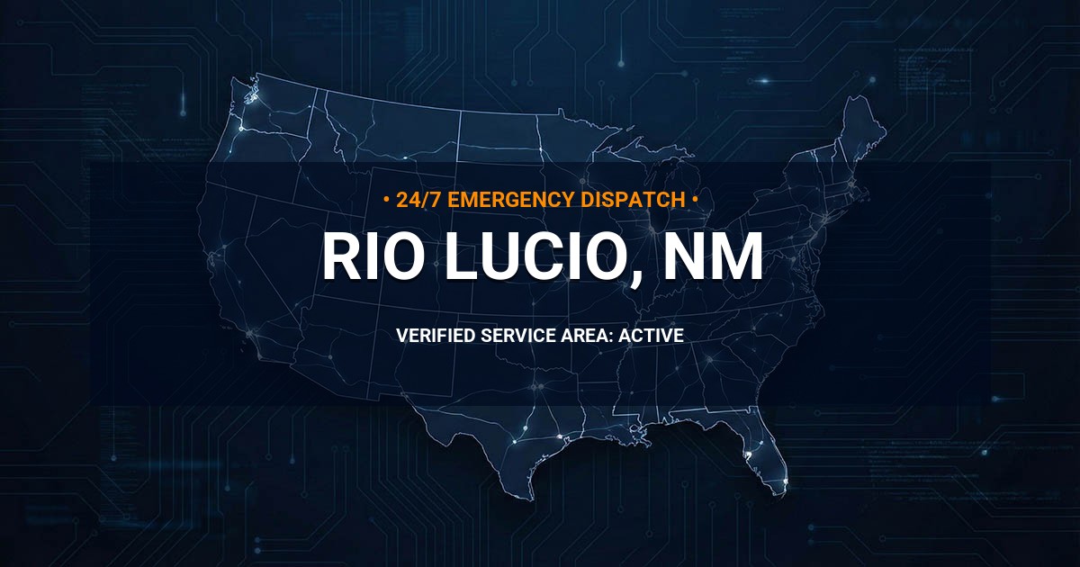 Emergency Plumbing Dispatch Map for Plumbing Services: Rio Lucio, NM