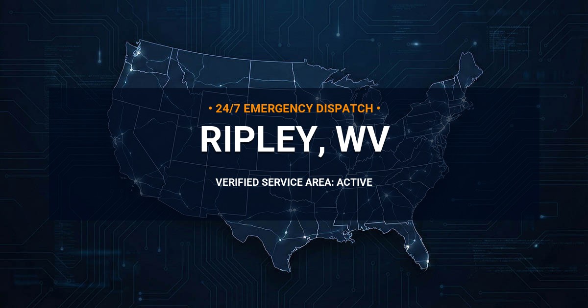 Emergency Plumbing Dispatch Map for Plumbing Services: Ripley, WV