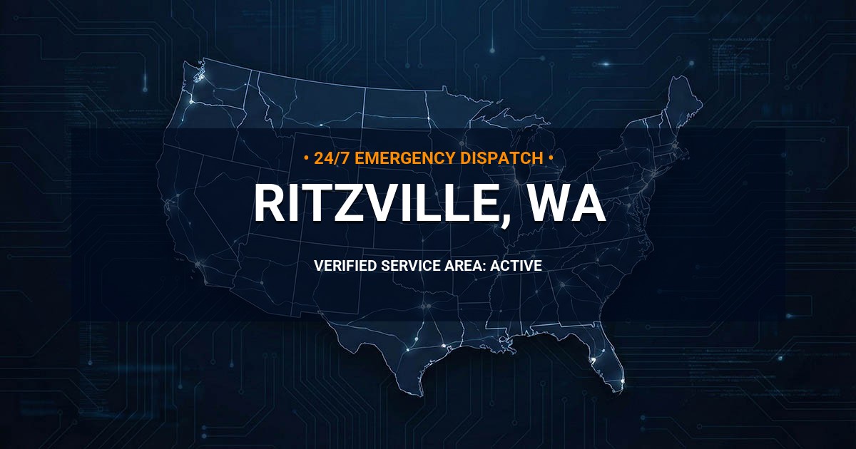 Emergency Plumbing Dispatch Map for Plumbing Services: Ritzville, WA