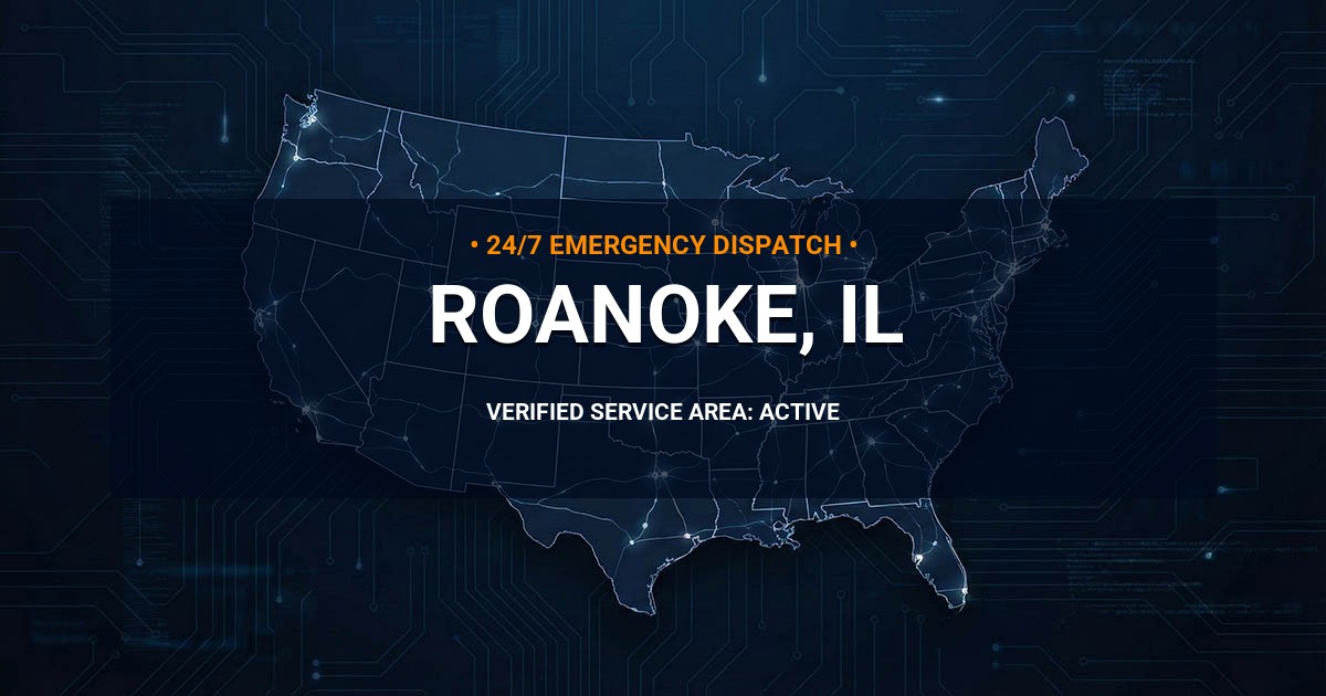 Emergency Plumbing Dispatch Map for Plumbing Services: Roanoke, IL