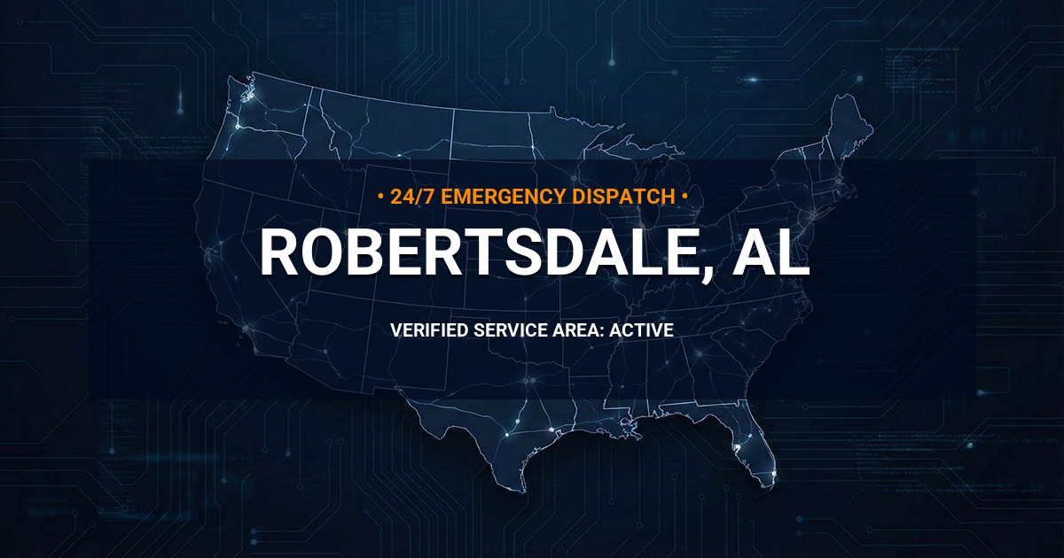 Emergency Plumbing Dispatch Map for Plumbing Services: Robertsdale, AL