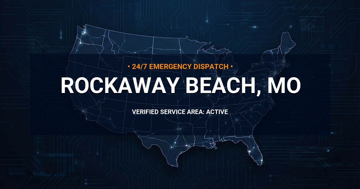 Emergency Plumbing Dispatch Map for Plumbing Services: Rockaway Beach, MO