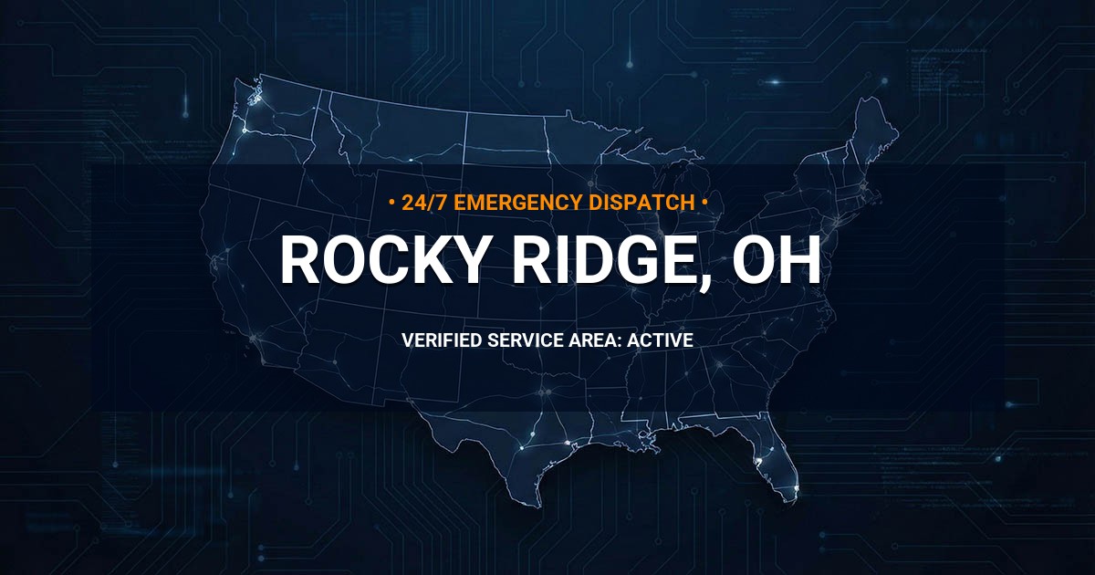 Emergency Plumbing Dispatch Map for Plumbing Services: Rocky Ridge, OH