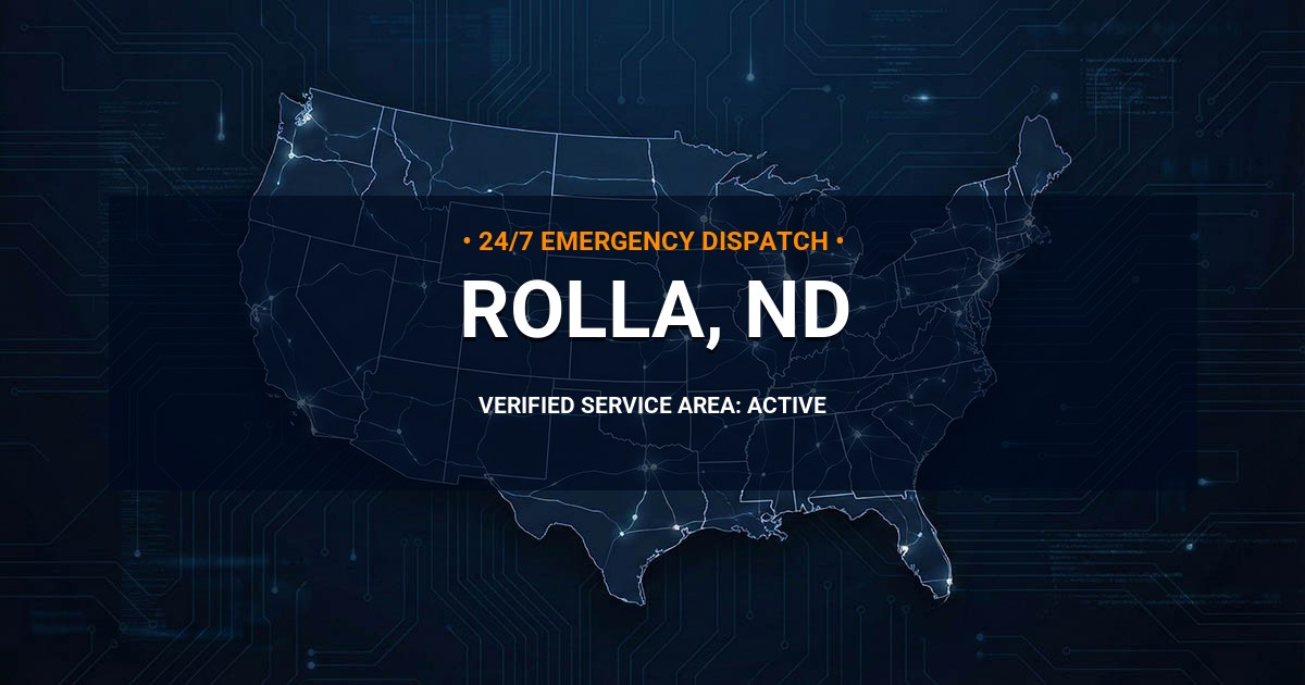 Emergency Plumbing Dispatch Map for Plumbing Services: Rolla, ND