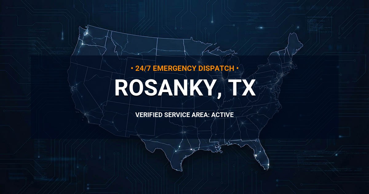 Emergency Plumbing Dispatch Map for Plumbing Services: Rosanky, TX