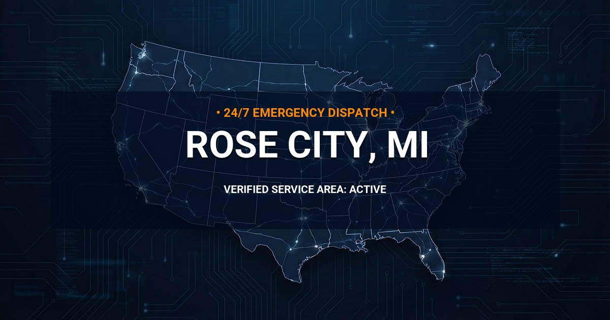 Emergency Plumbing Dispatch Map for Plumbing Services: Rose City, MI
