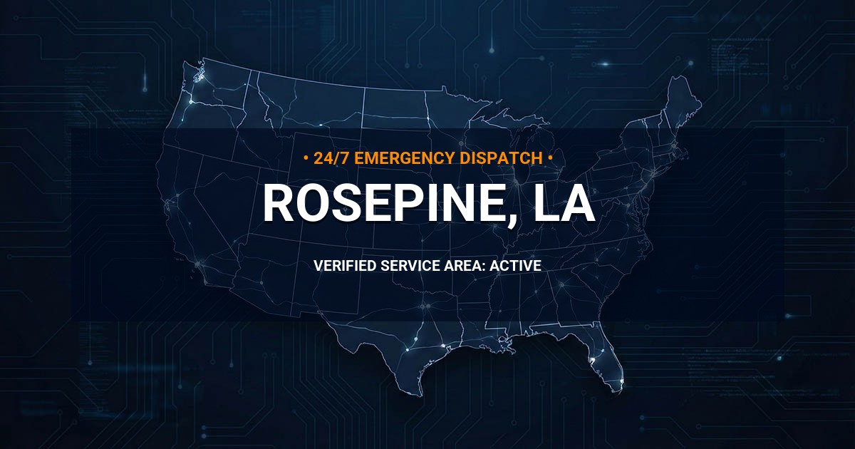 Emergency Plumbing Dispatch Map for Plumbing Services: Rosepine, LA