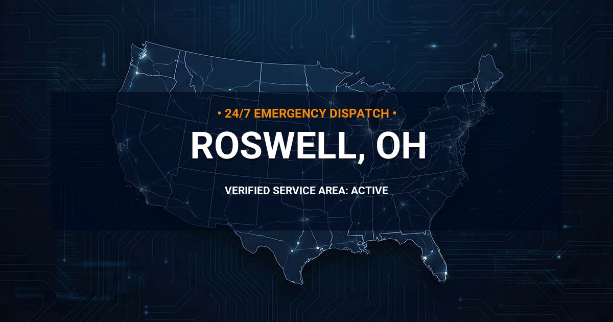 Emergency Plumbing Dispatch Map for Plumbing Services: Roswell, OH