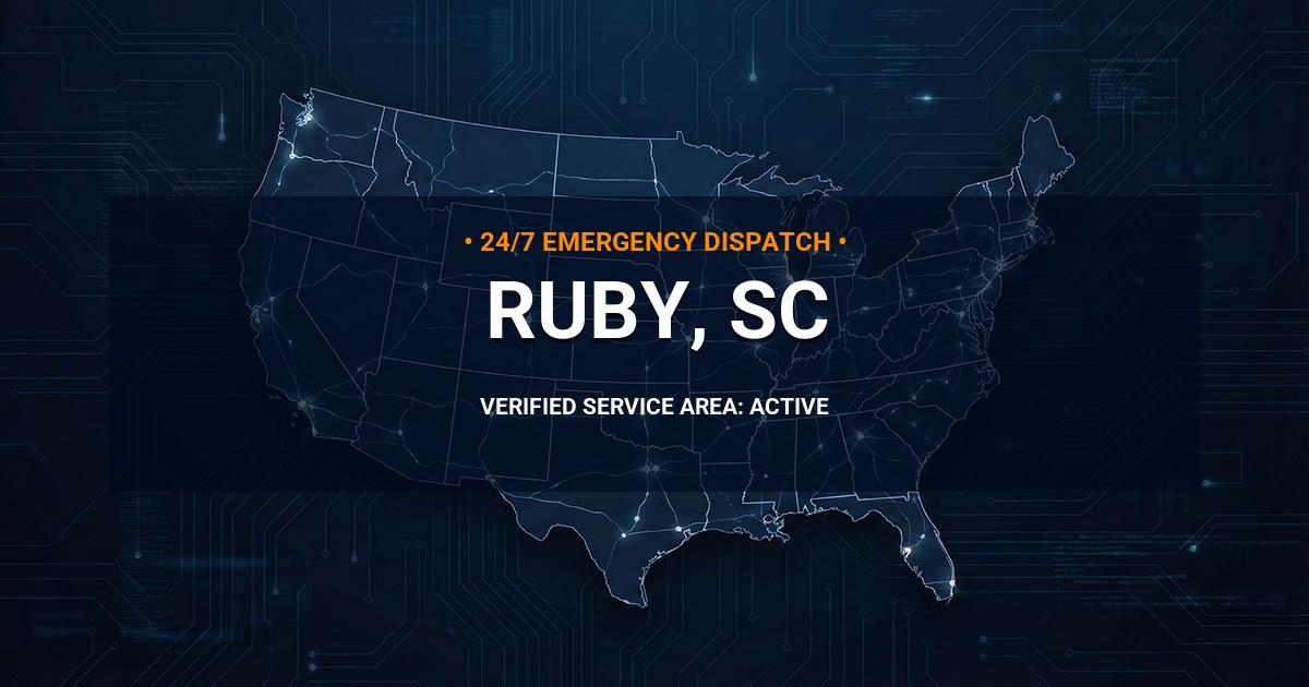Emergency Plumbing Dispatch Map for Plumbing Services: Ruby, SC