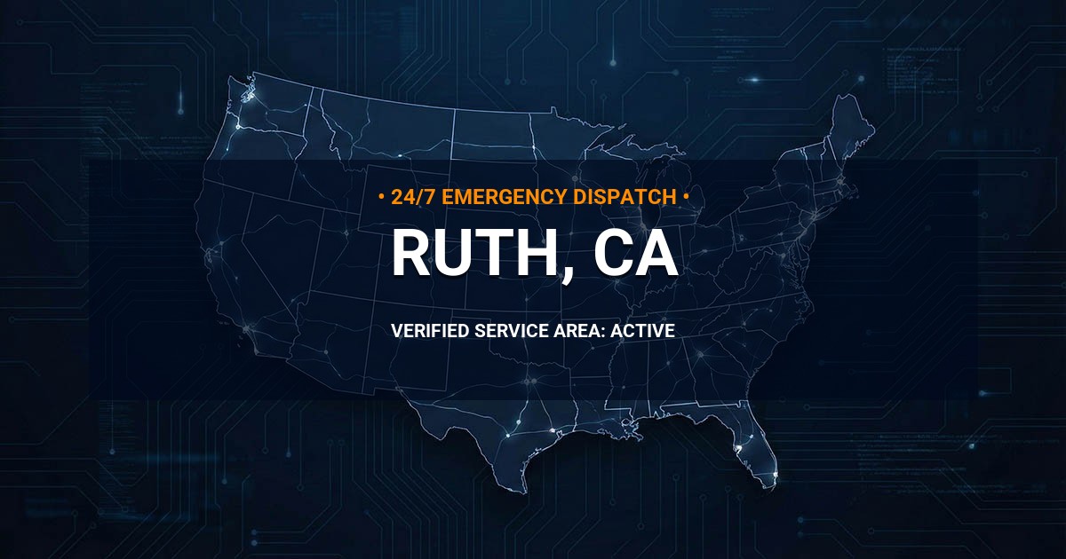 Emergency Plumbing Dispatch Map for Plumbing Services: Ruth, CA