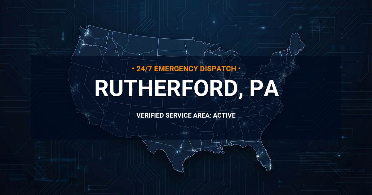 Emergency Plumbing Dispatch Map for Plumbing Services: Rutherford, PA