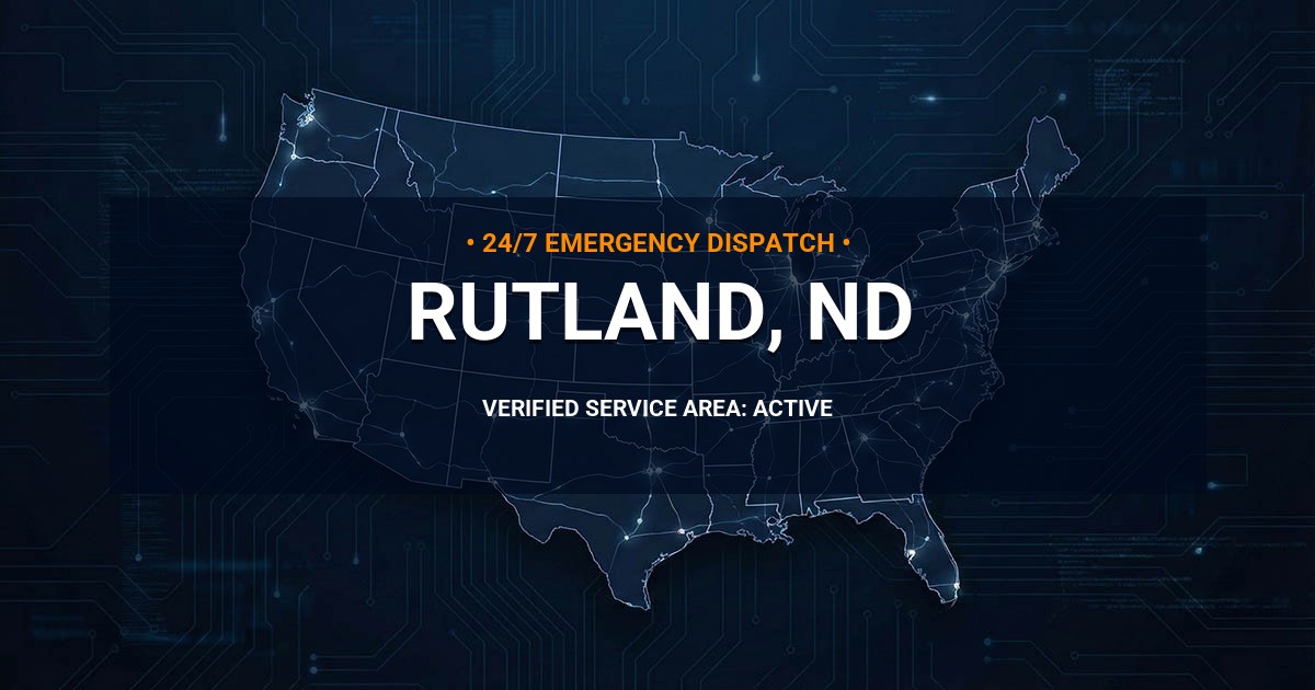 Emergency Plumbing Dispatch Map for Plumbing Services: Rutland, ND