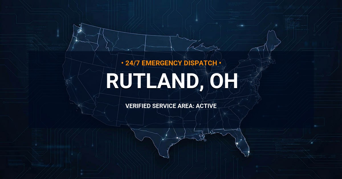 Emergency Plumbing Dispatch Map for Plumbing Services: Rutland, OH
