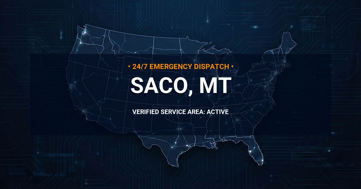 Emergency Plumbing Dispatch Map for Plumbing Services: Saco, MT