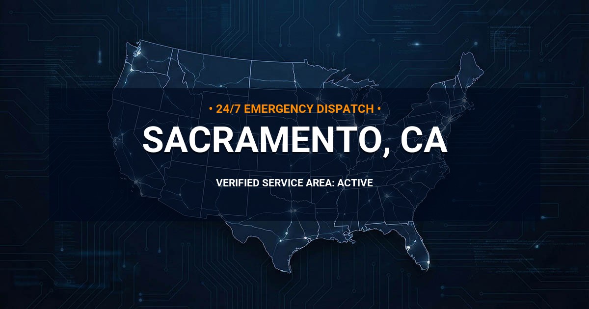 Emergency Plumbing Dispatch Map for Plumbing Services: Sacramento, CA