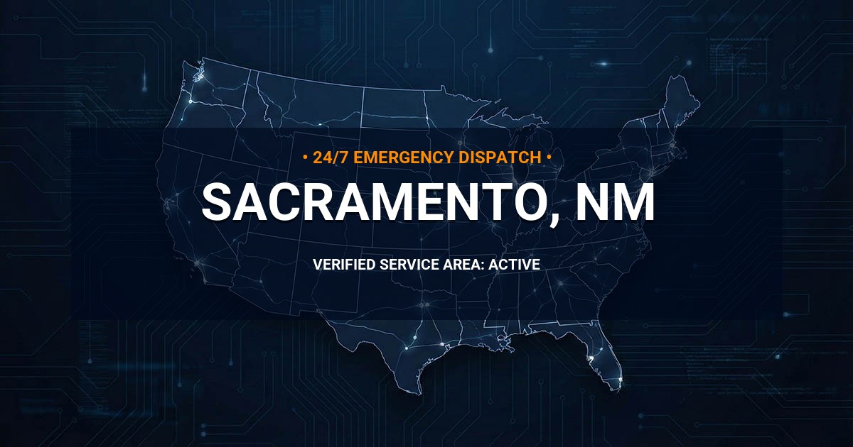 Emergency Plumbing Dispatch Map for Plumbing Services: Sacramento, NM