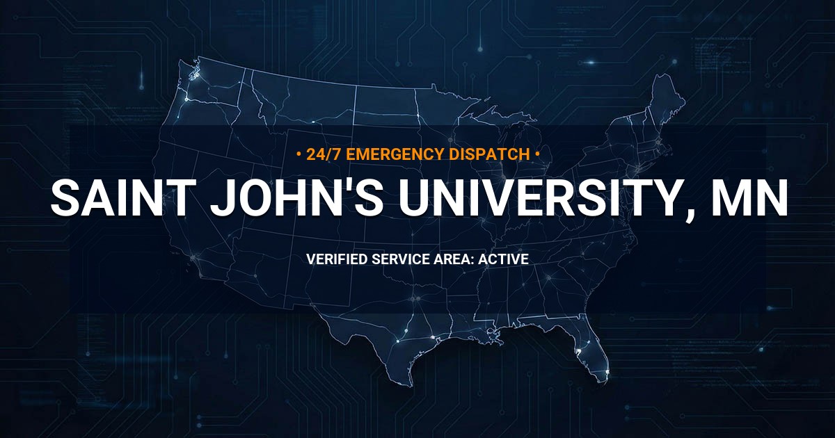 Emergency Plumbing Dispatch Map for Plumbing Services: Saint John's University, MN