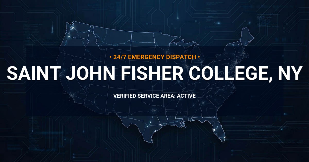 Emergency Plumbing Dispatch Map for Plumbing Services: Saint John Fisher College, NY