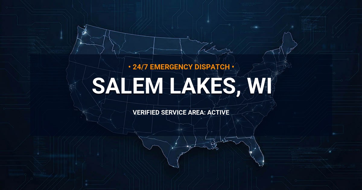 Emergency Plumbing Dispatch Map for Plumbing Services: Salem Lakes, WI