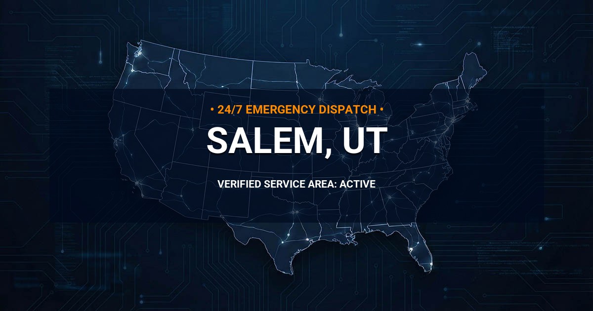 Emergency Plumbing Dispatch Map for Plumbing Services: Salem, UT