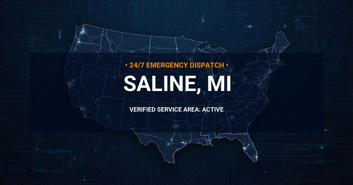 Emergency Plumbing Dispatch Map for Plumbing Services: Saline, MI