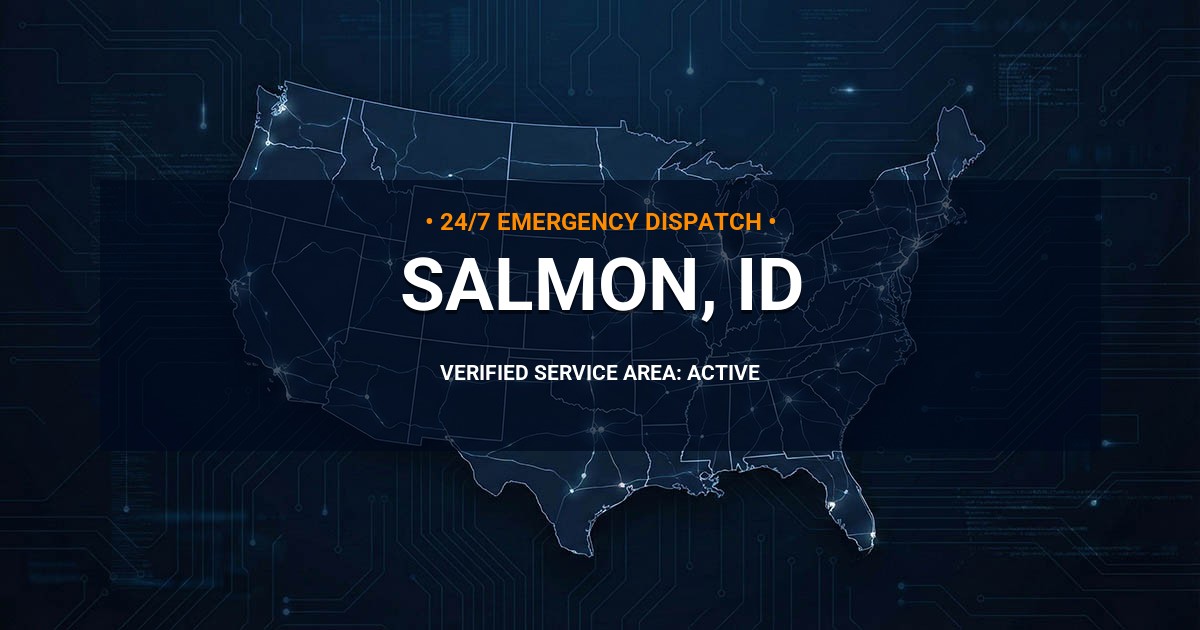 Emergency Plumbing Dispatch Map for Plumbing Services: Salmon, ID