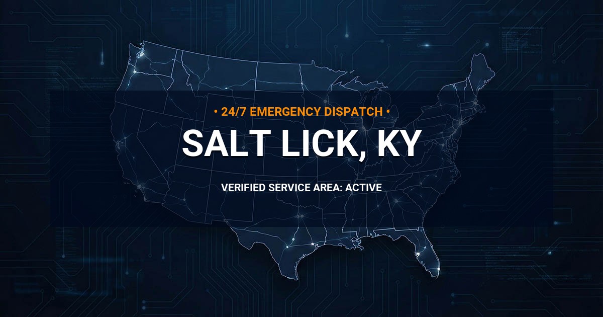 Emergency Plumbing Dispatch Map for Plumbing Services: Salt Lick, KY