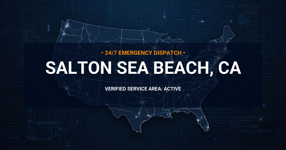 Emergency Plumbing Dispatch Map for Plumbing Services: Salton Sea Beach, CA