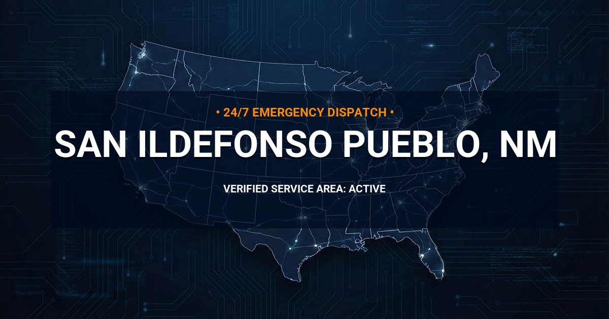 Emergency Plumbing Dispatch Map for Plumbing Services: San Ildefonso Pueblo, NM