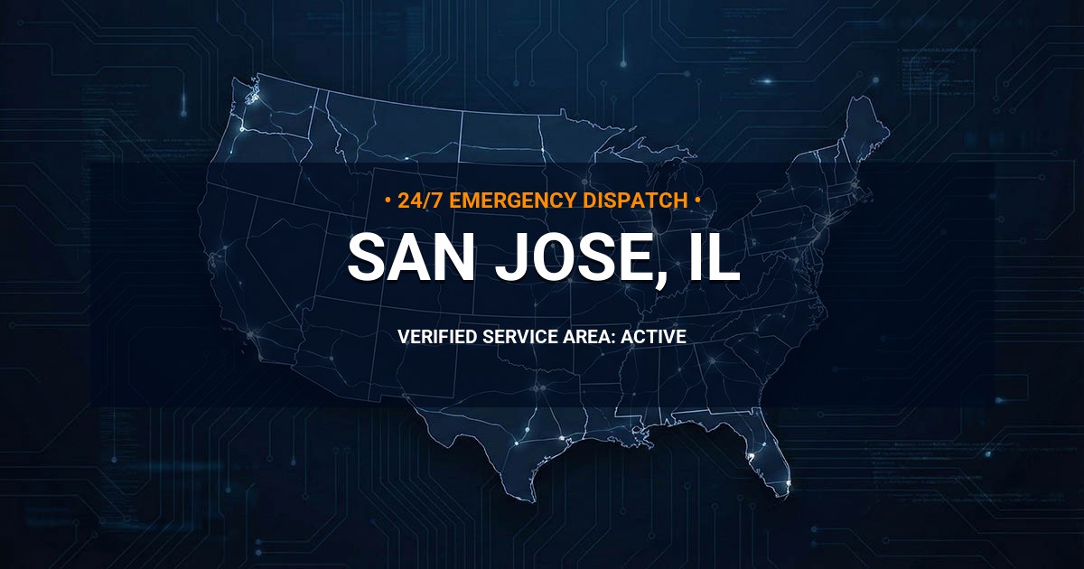 Emergency Plumbing Dispatch Map for Plumbing Services: San Jose, IL