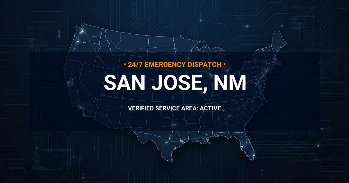 Emergency Plumbing Dispatch Map for Plumbing Services: San Jose, NM