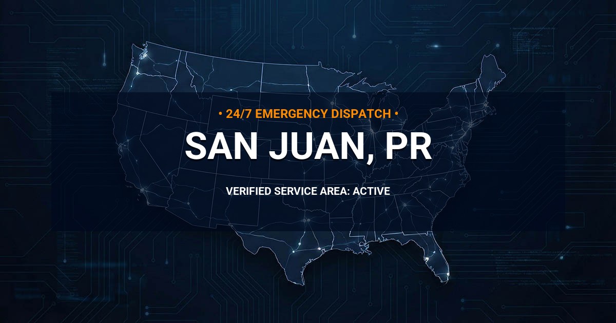 Emergency Plumbing Dispatch Map for Plumbing Services: San Juan, PR