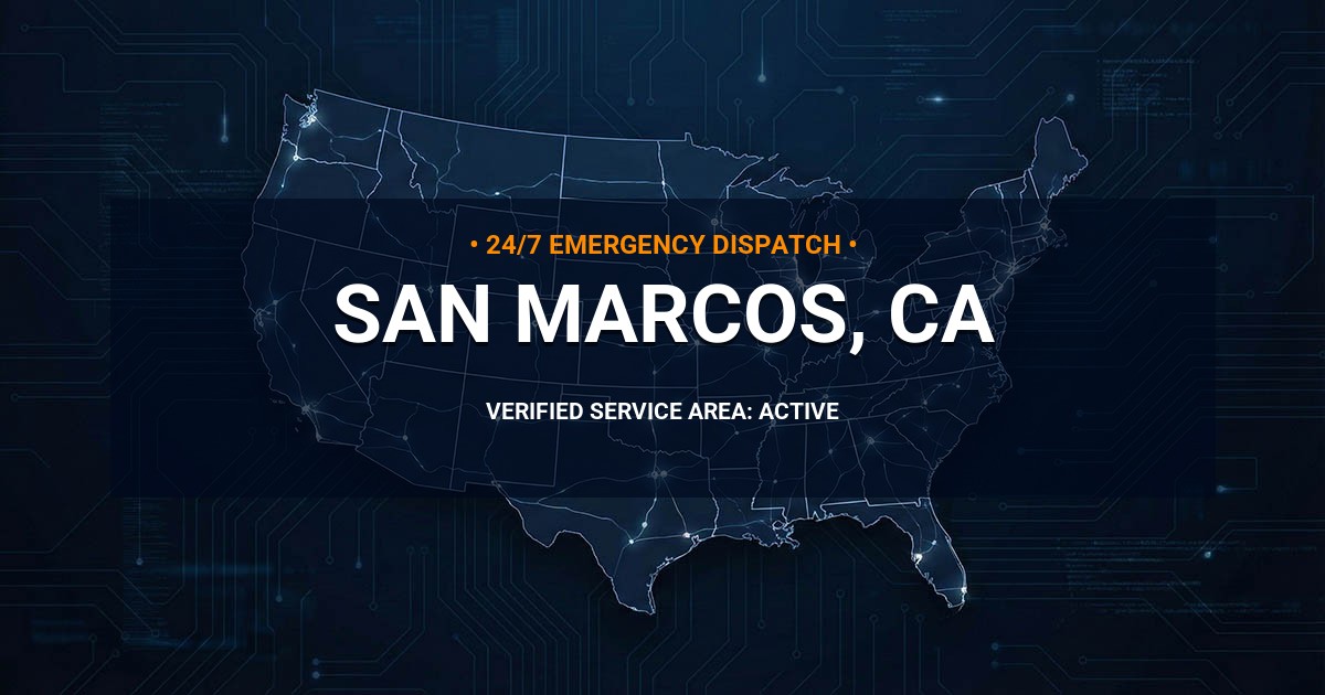 Emergency Plumbing Dispatch Map for Plumbing Services: San Marcos, CA