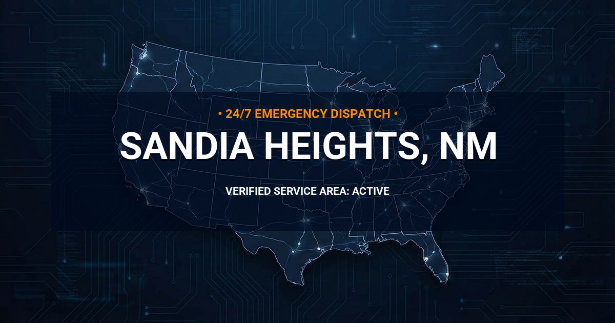 Emergency Plumbing Dispatch Map for Plumbing Services: Sandia Heights, NM