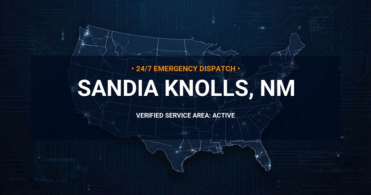 Emergency Plumbing Dispatch Map for Plumbing Services: Sandia Knolls, NM